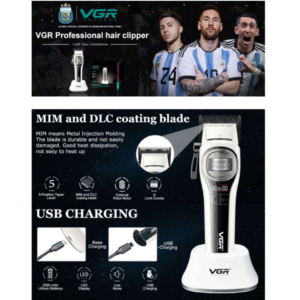 White VGR V-888C Professional Hair Clippers HARD TO FIND Barbers Clippers SEALED